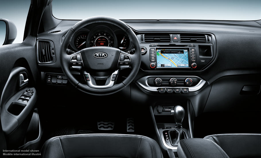   Interior of the 2013 Kia Rio SX sedan – surprised? Don't be.